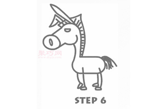 简易画驴子的步骤 画驴子的简笔画图片