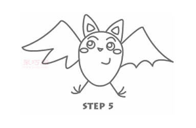 蝙蝠简笔画第6步