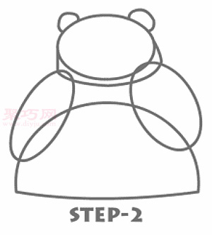 大熊猫简笔画第3步