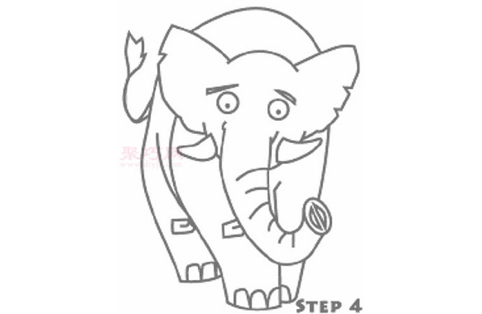 大象简笔画第5步