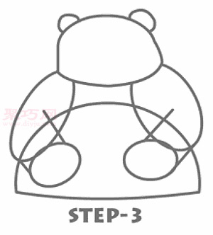 大熊猫简笔画第4步