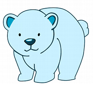 北极熊简笔画第1步