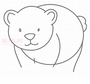 北极熊简笔画第4步