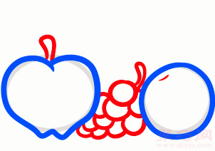 水果意境简笔画-水果简笔画果盘创意