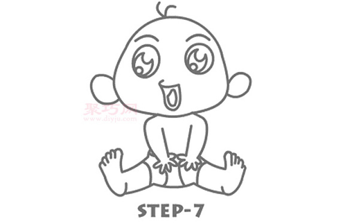婴儿简笔画第8步