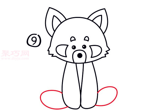 小熊猫简笔画第9步