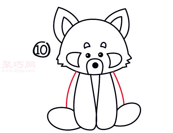 小熊猫简笔画第10步