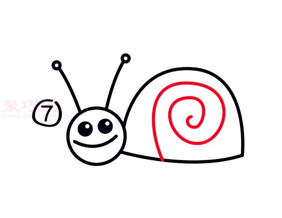 蜗牛简笔画第7步