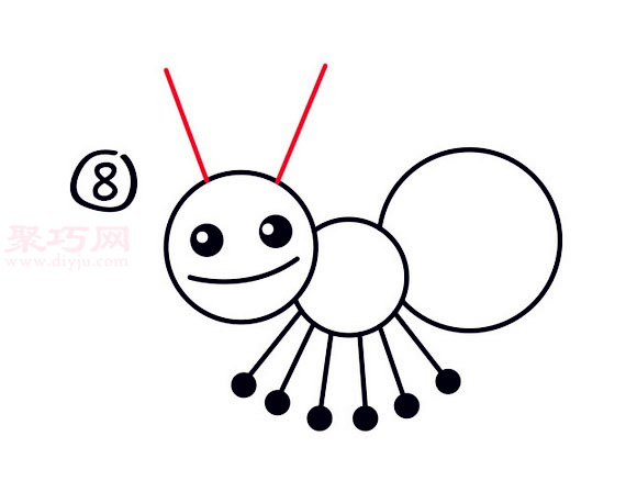 小蚂蚁简笔画第8步