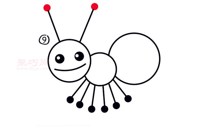 小蚂蚁简笔画第9步