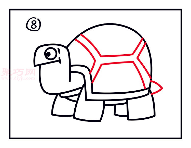 乌龟简笔画第8步
