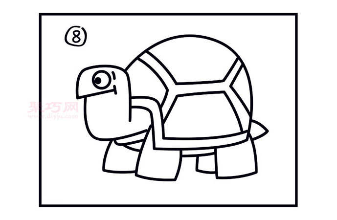 乌龟简笔画第9步