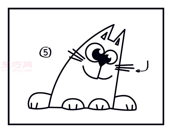 小猫简笔画第5步