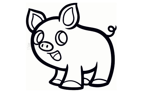 小猪简笔画第7步