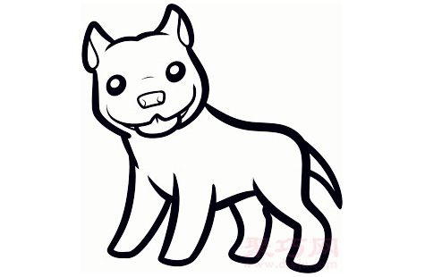 儿童简笔画斗牛犬的画法 教你怎么画斗牛犬简笔画