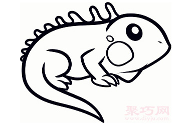 儿童简笔画鬣蜥的画法 教你如何画鬣蜥简笔画