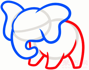 幼儿大象简笔画第3步
