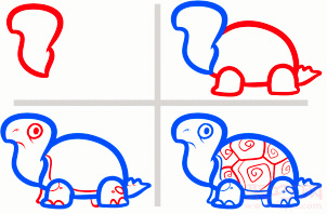 海龟简笔画第2步