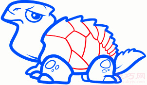 海龟简笔画第7步