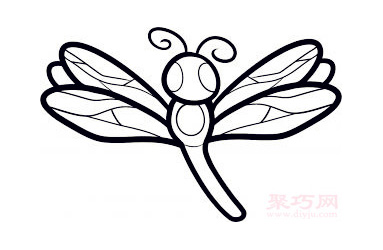 蜻蜓简笔画第7步