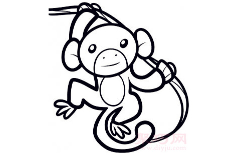 幼儿简笔画长臂猿的画法 教你如何画长臂猿简笔画