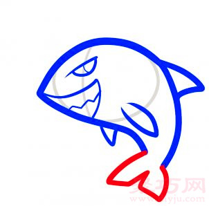 大鲨鱼简笔画第4步