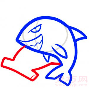 大鲨鱼简笔画第5步