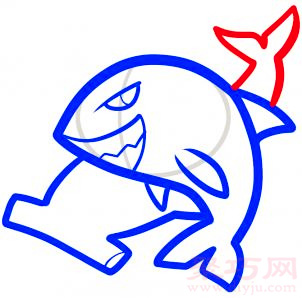 大鲨鱼简笔画第6步