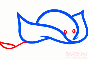 黄貂鱼简笔画第3步