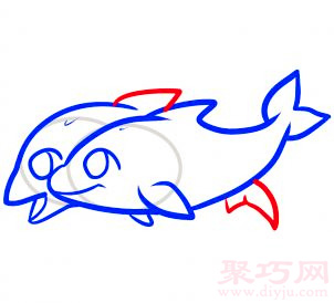 海豚简笔画第7步