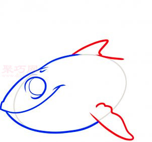 鲸鱼简笔画第4步
