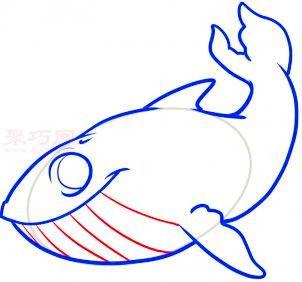 鲸鱼简笔画第6步