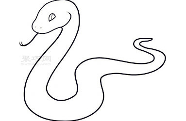 赤链蛇简笔画图片