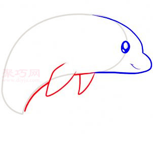 海豚简笔画第4步