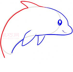 海豚简笔画第5步