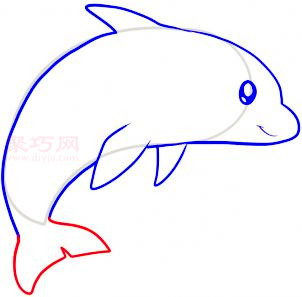 海豚简笔画第6步