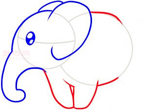 大象简笔画第4步