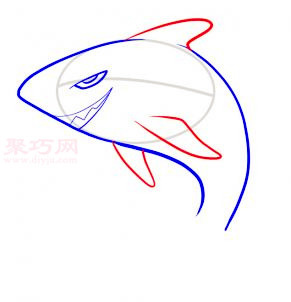 鲨鱼简笔画第4步