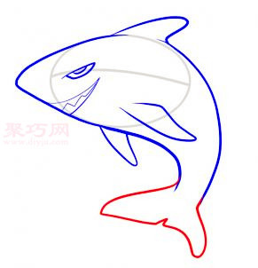 鲨鱼简笔画第5步