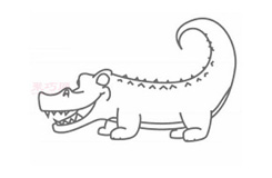 儿童简笔画鳄鱼的画法 教你怎么画鳄鱼简笔画