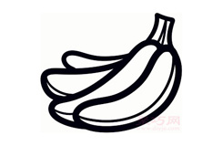 简易画一串香蕉的步骤 画一串香蕉的简笔画图片