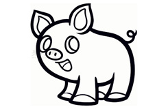 简易画小猪的步骤 画小猪的简笔画图片