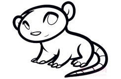 儿童简笔画负鼠的画法 教你怎么画负鼠简笔画
