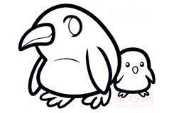 企鹅妈妈和宝宝的画法 教你如何画企鹅妈妈和宝宝简笔画