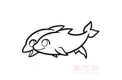 简易画海豚的步骤 画海豚的简笔画图片