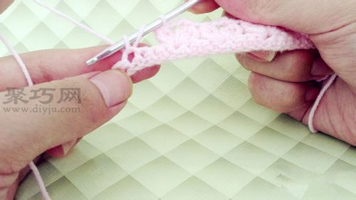 简单钩针编织针法：枣形针的钩法图解