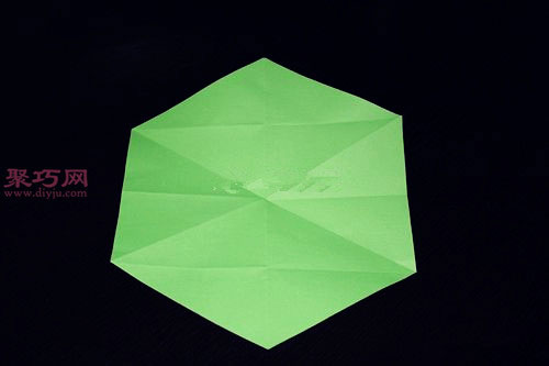 正方形折纸折六边形折法图解