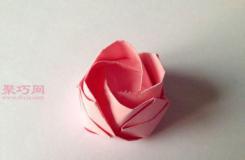 川崎玫瑰的折法图解 教你如何手工折纸川崎玫瑰花