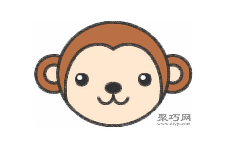 小猴子头像的画法步骤 怎么画小猴子头像简笔画