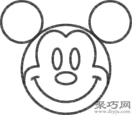 米老鼠的画法步骤教你怎么画米老鼠简笔画 聚巧网